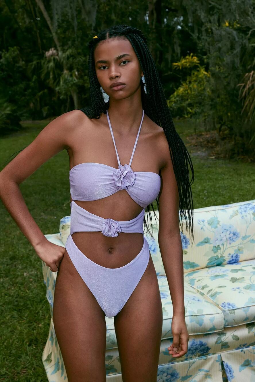 New URBAN OUTFITTERS Capittana Josefina One Piece Swimsuit $210 LARGE Lila